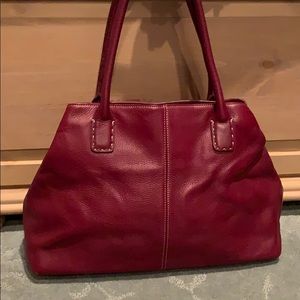 Red Leather Ann Taylor Purse